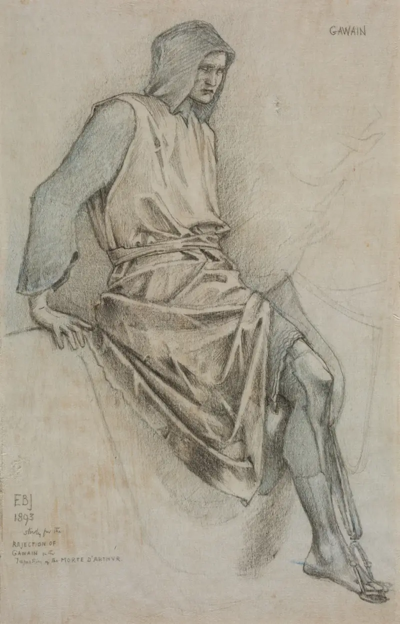 Studie für Gawains Niederlage aus der Gobelin-Serie über den Heiligen Gral von Sir Edward Coley Burne-Jones