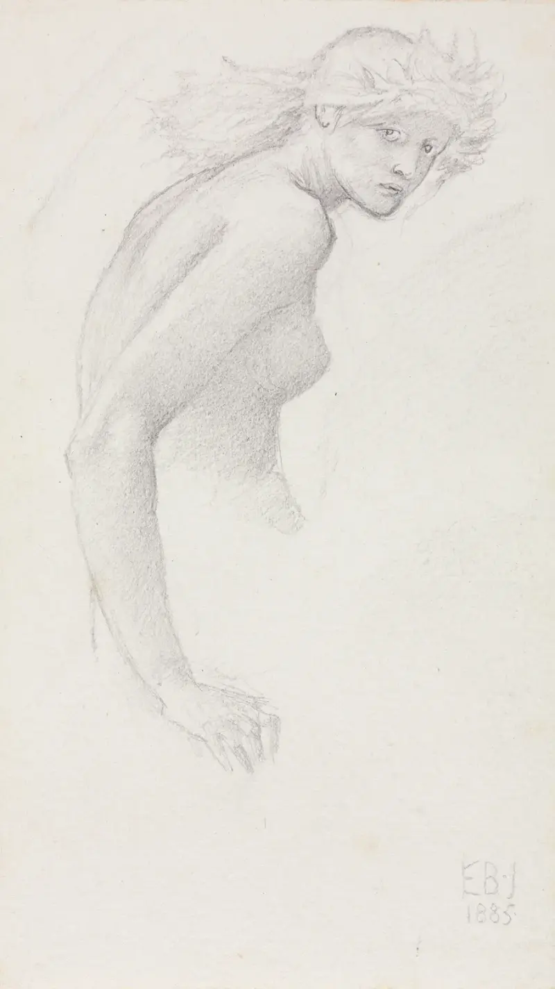 Studie av kvinnlig figur av Sir Edward Coley Burne-Jones