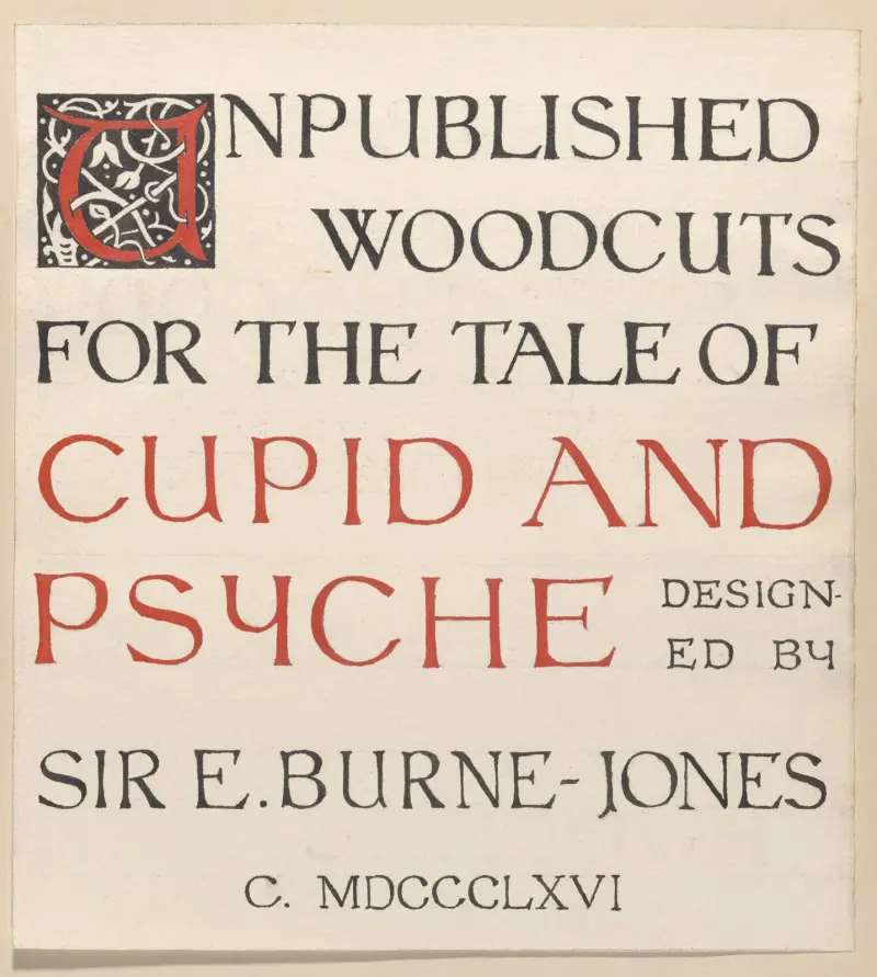 Sagan om Cupid och Psyche – titelsida av Sir Edward Coley Burne-Jones