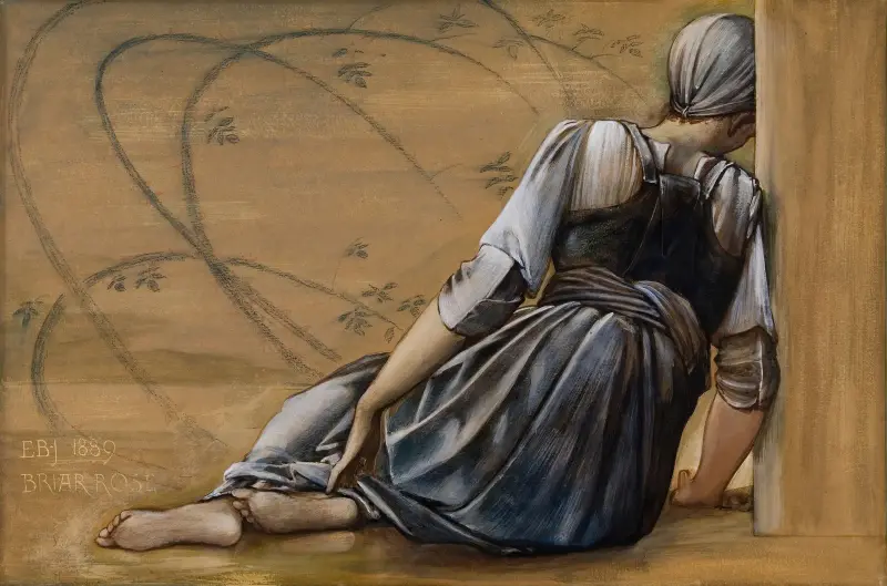 Törnrosserien – Studie till ”Trädgårdsgården” II av Sir Edward Coley Burne-Jones