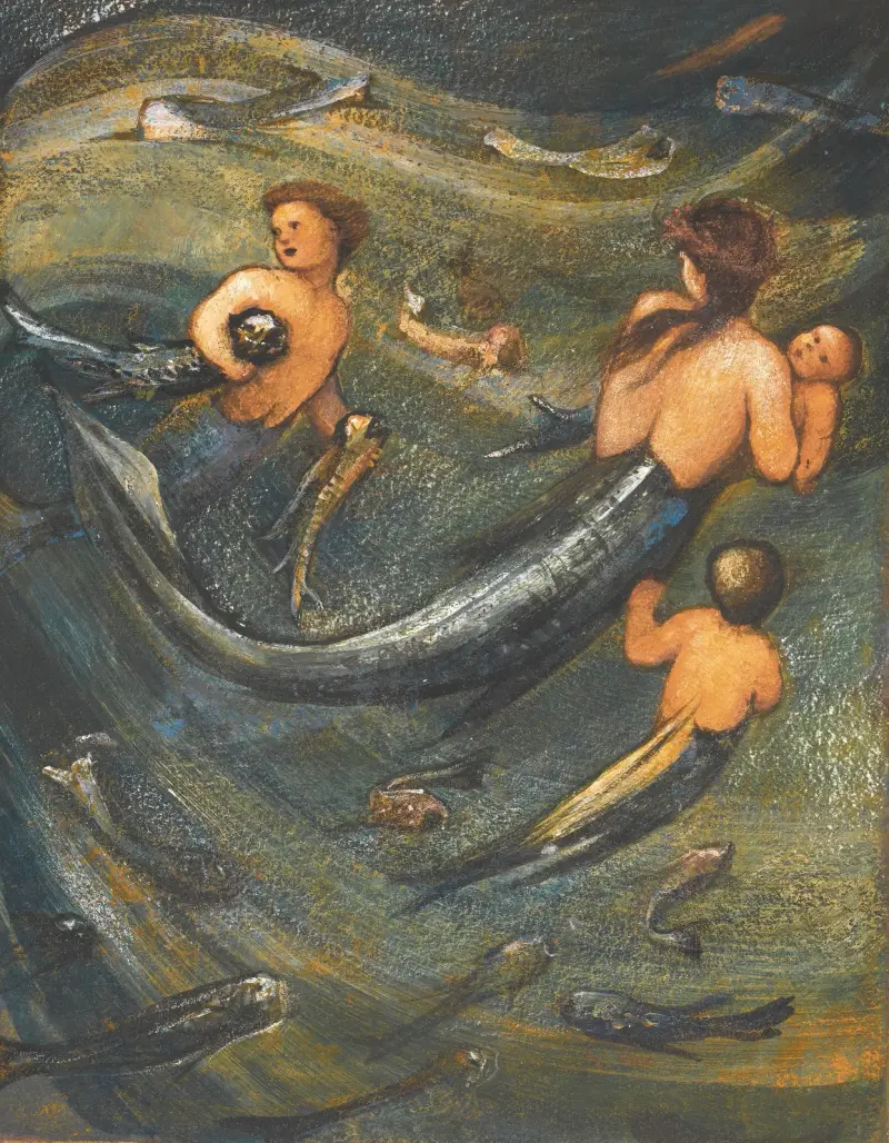 Sjöjungfrufamiljen av Sir Edward Coley Burne-Jones