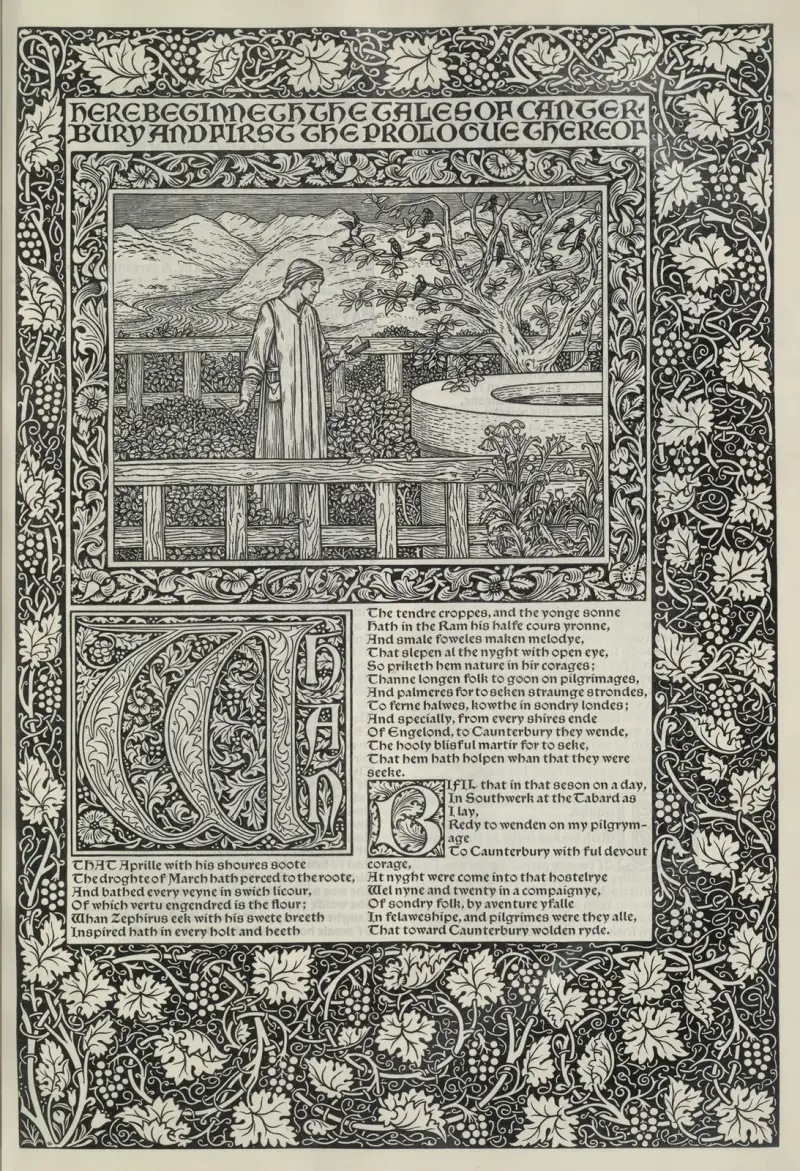 Die Werke von Geoffrey Chaucer, Taf. 02 von Sir Edward Coley Burne-Jones