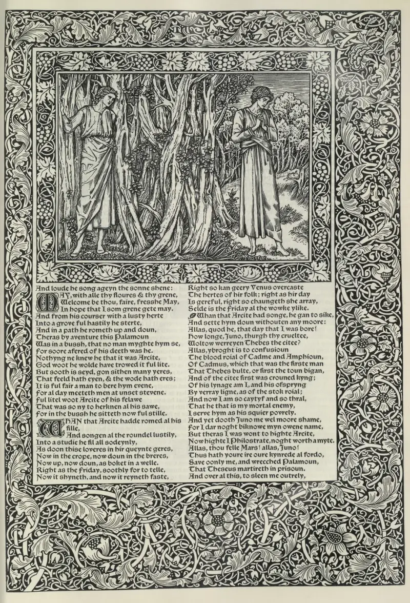 Geoffrey Chaucers verk, plansch 4 av Sir Edward Coley Burne-Jones