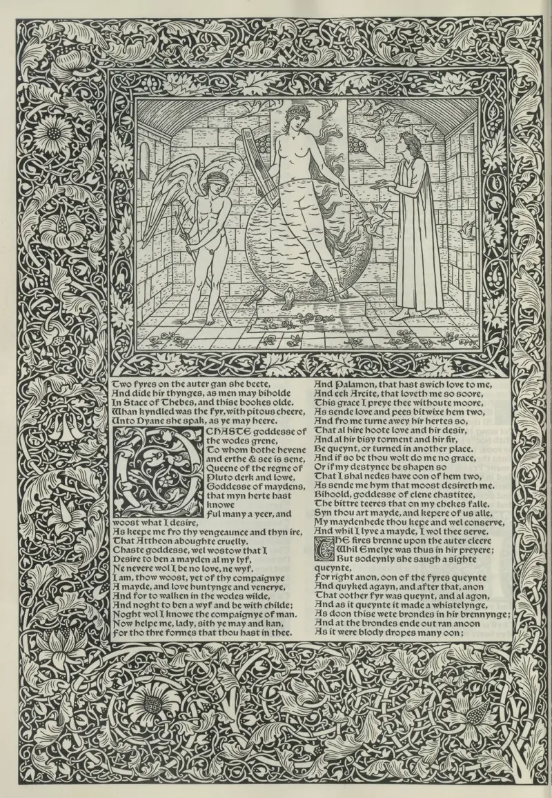 The Works of Geoffrey Chaucer, plansch 5 av Sir Edward Coley Burne-Jones
