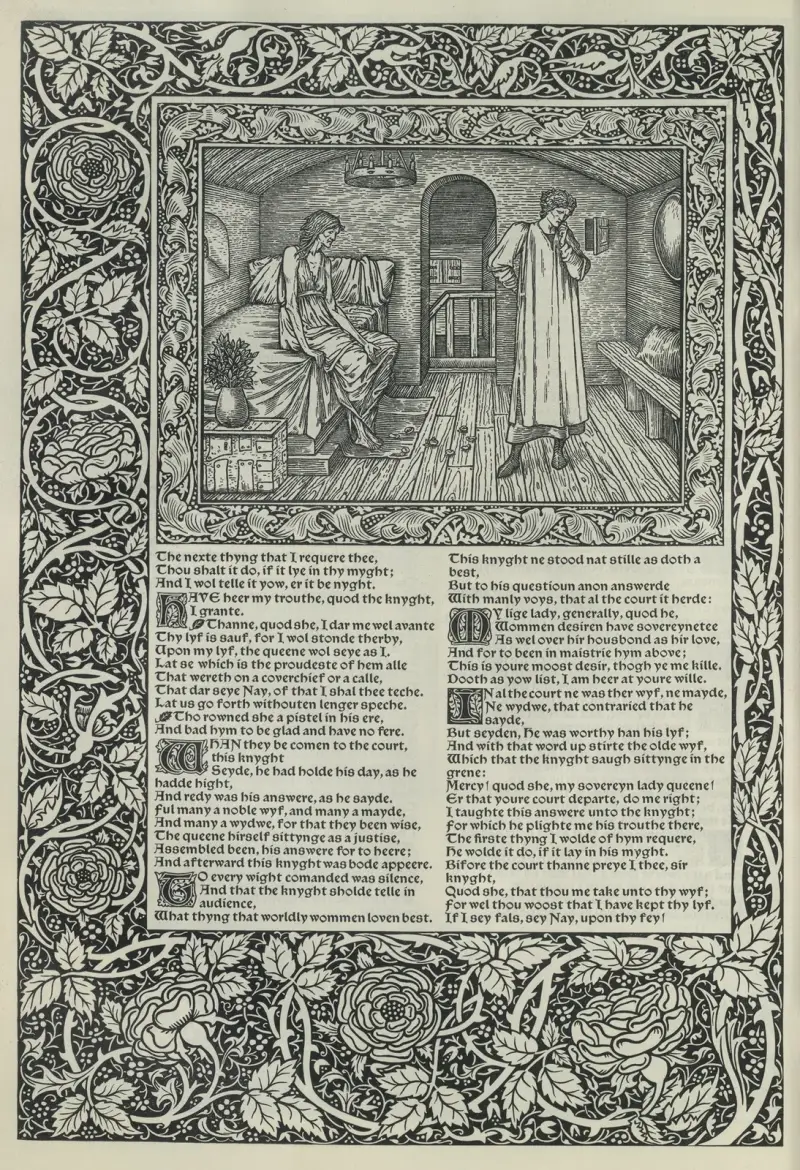 Geoffrey Chaucers verk, plansch 13 av Sir Edward Coley Burne-Jones