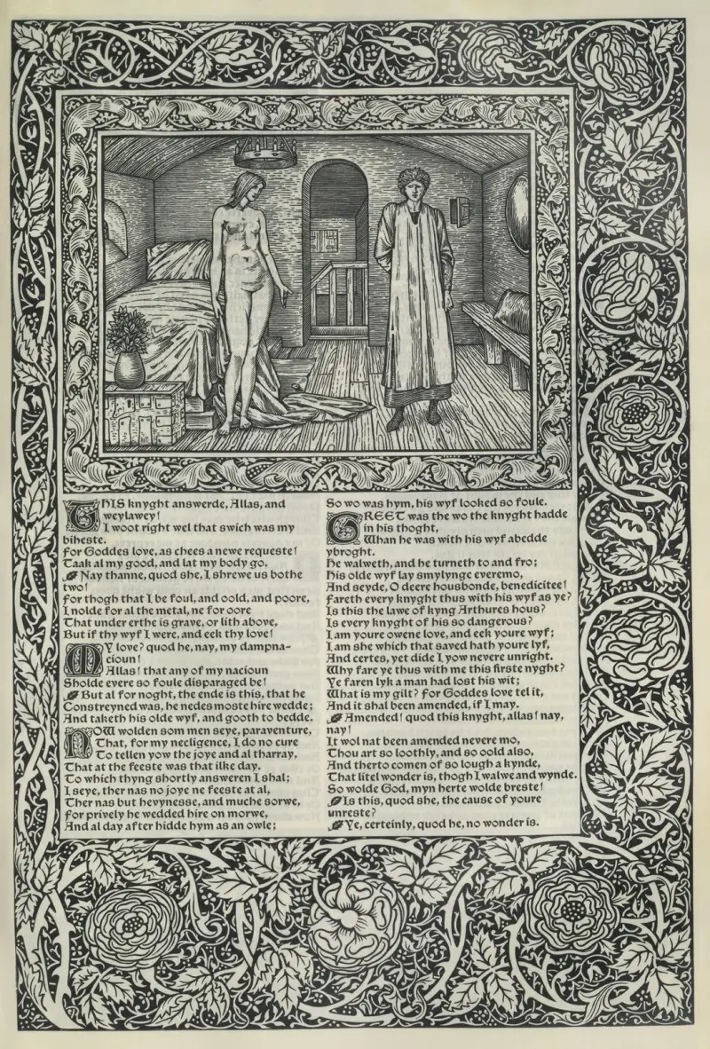 Geoffrey Chaucers verk, plansch 14 av Sir Edward Coley Burne-Jones