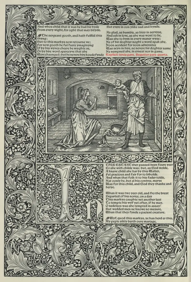 Geoffrey Chaucers verk, plansch 18 av Sir Edward Coley Burne-Jones