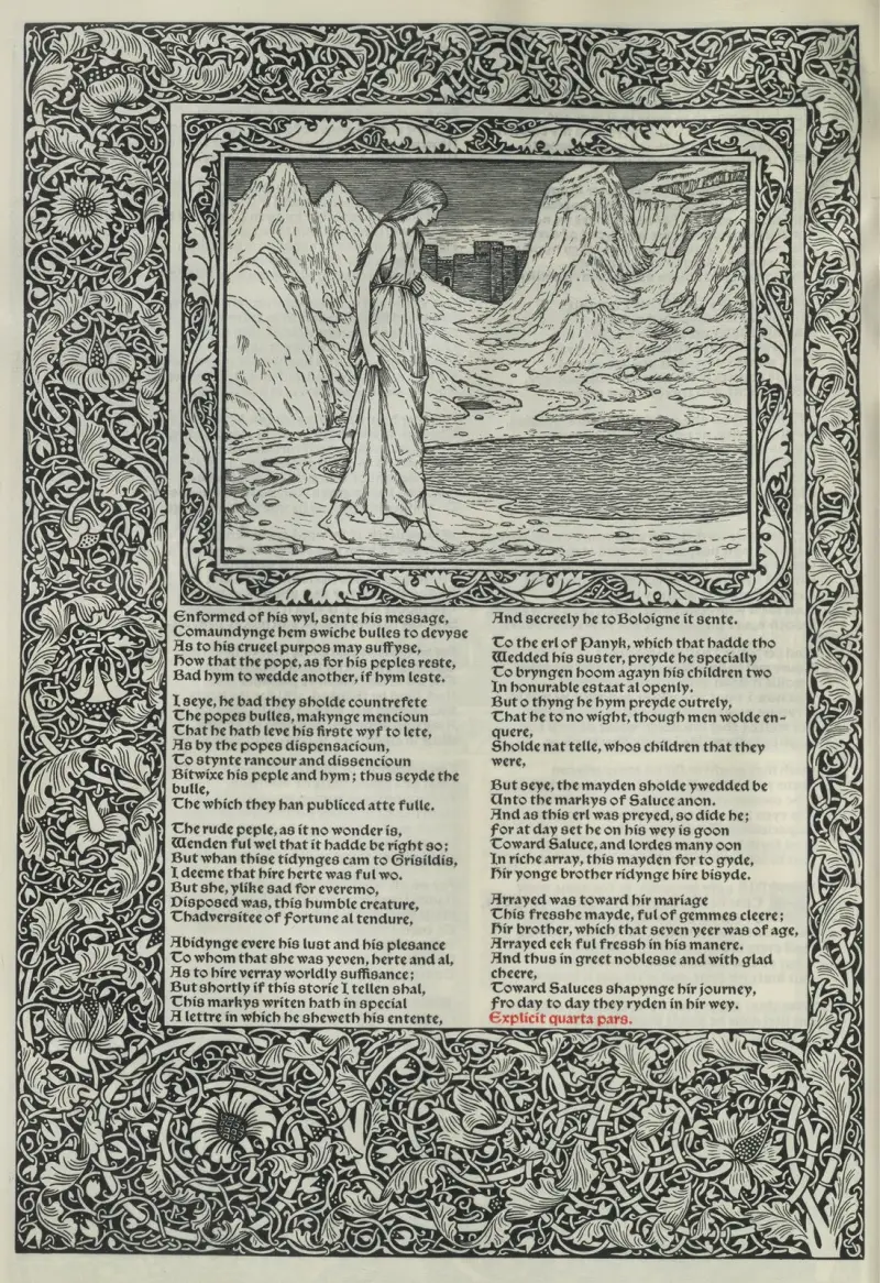 Geoffrey Chaucers verk, plansch 19 av Sir Edward Coley Burne-Jones