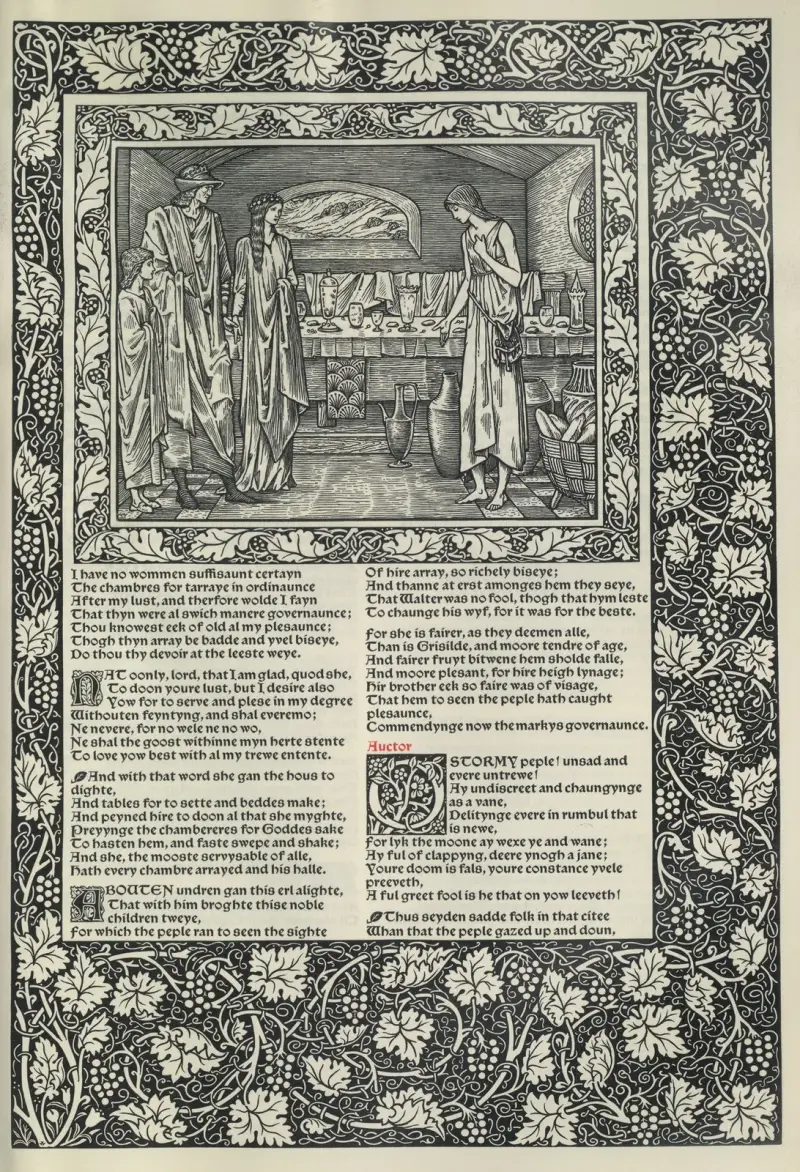 Geoffrey Chaucers verk, plansch 20 av Sir Edward Coley Burne-Jones