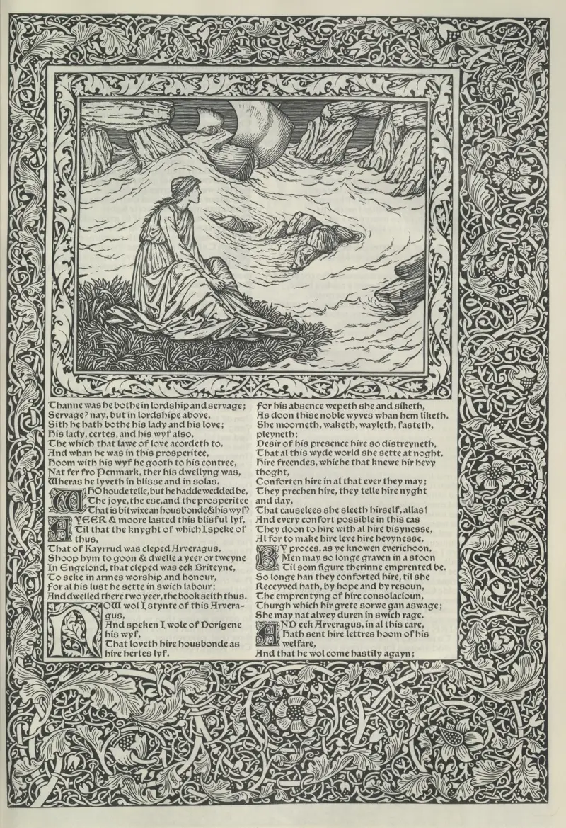 Geoffrey Chaucers verk, plansch 23 av Sir Edward Coley Burne-Jones