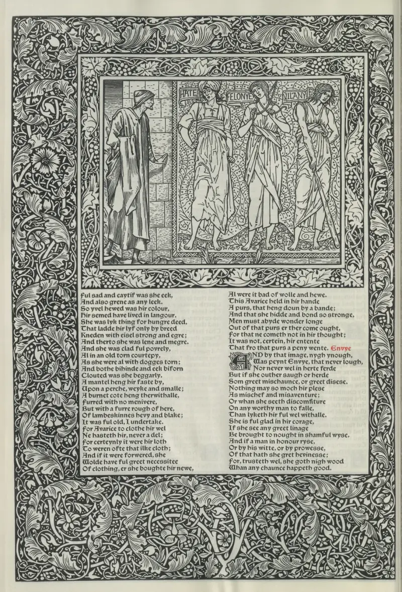 Geoffrey Chaucers verk, plansch 34 av Sir Edward Coley Burne-Jones