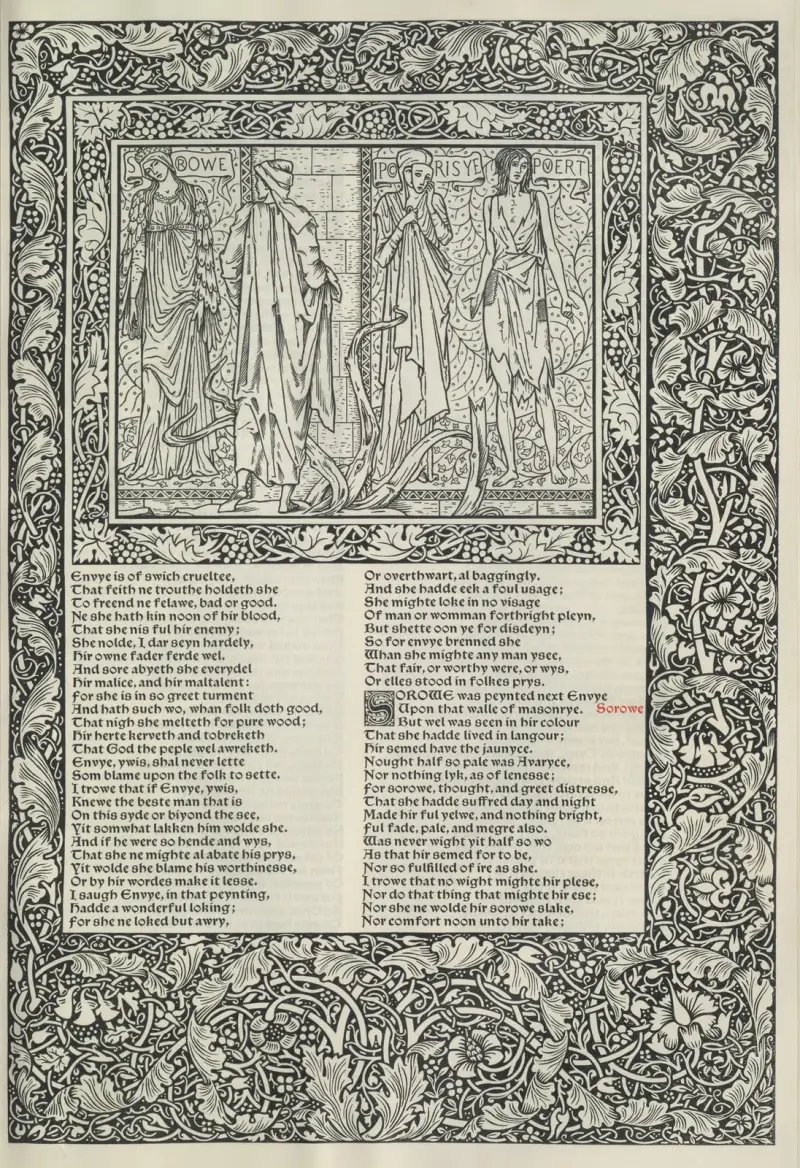 Geoffrey Chaucers verk, plansch 35 av Sir Edward Coley Burne-Jones