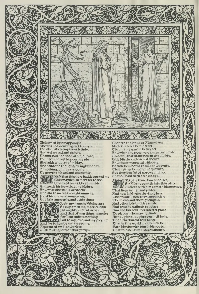 Geoffrey Chaucers verk, plansch 36 av Sir Edward Coley Burne-Jones