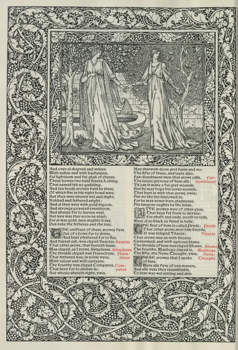 Geoffrey Chaucers verk, plansch 38 av Sir Edward Coley Burne-Jones