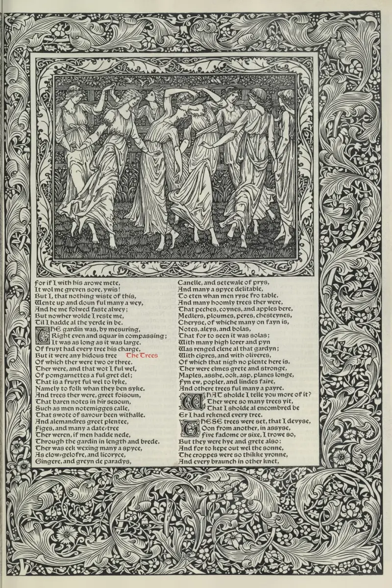 Geoffrey Chaucers verk, plansch 41 av Sir Edward Coley Burne-Jones