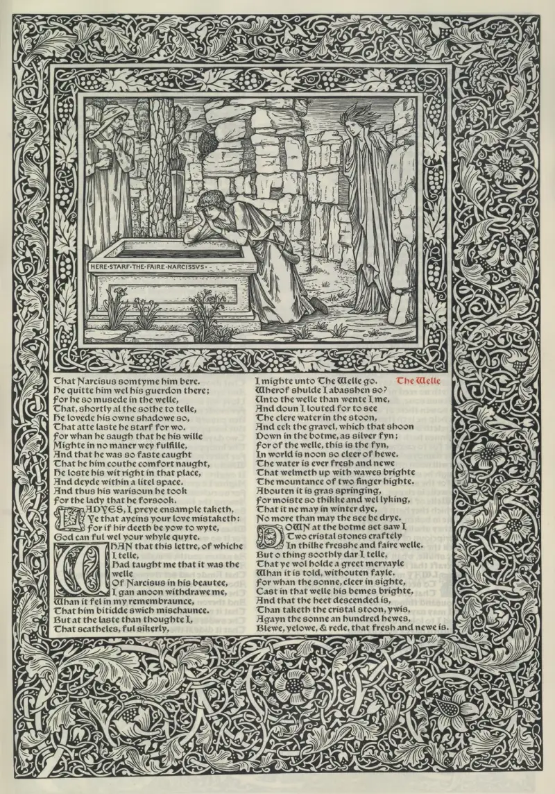 Geoffrey Chaucers verk, plansch 42 av Sir Edward Coley Burne-Jones