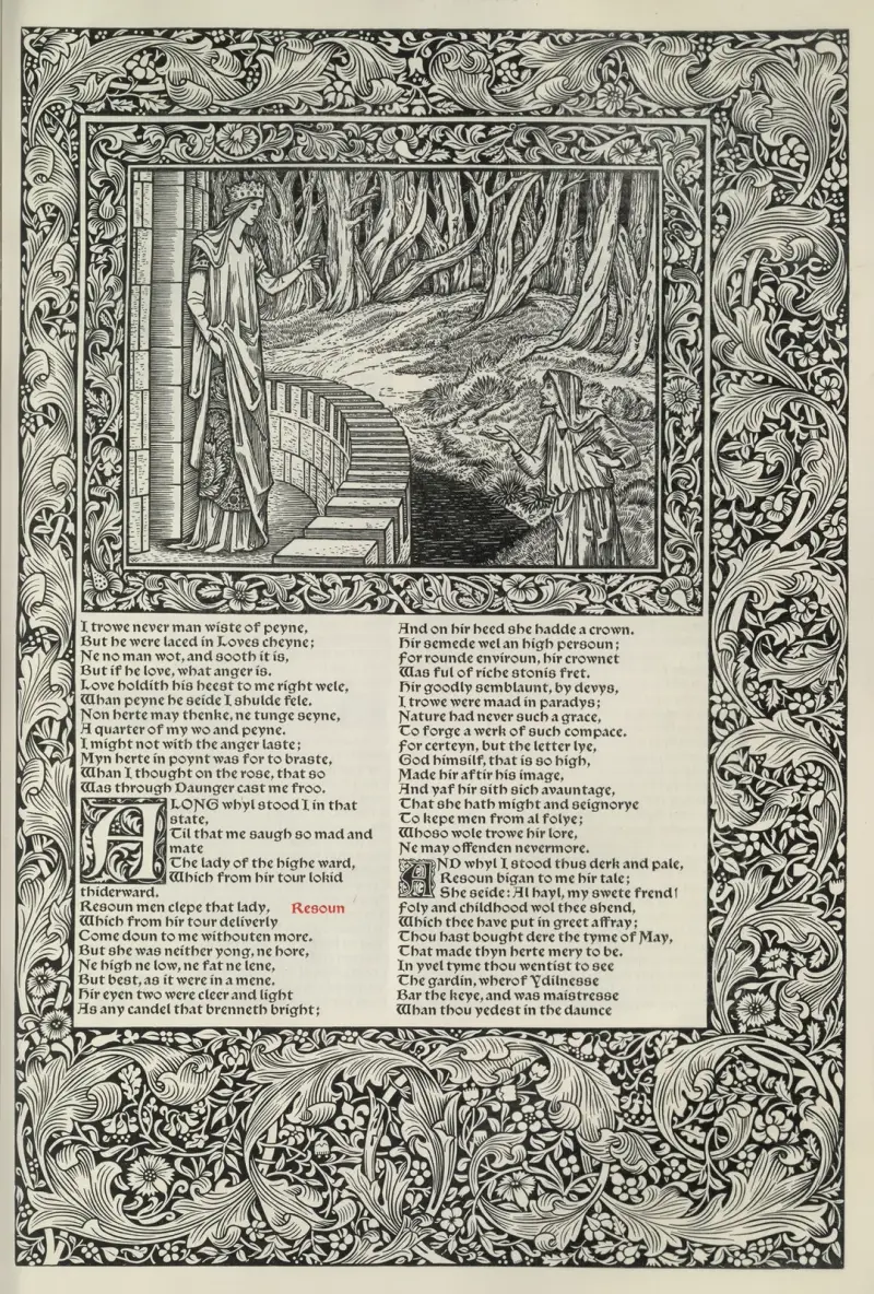 Die Werke von Geoffrey Chaucer, Tafel 47 von Sir Edward Coley Burne-Jones