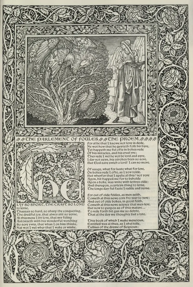 Geoffrey Chaucers verk, plansch 49 av Sir Edward Coley Burne-Jones