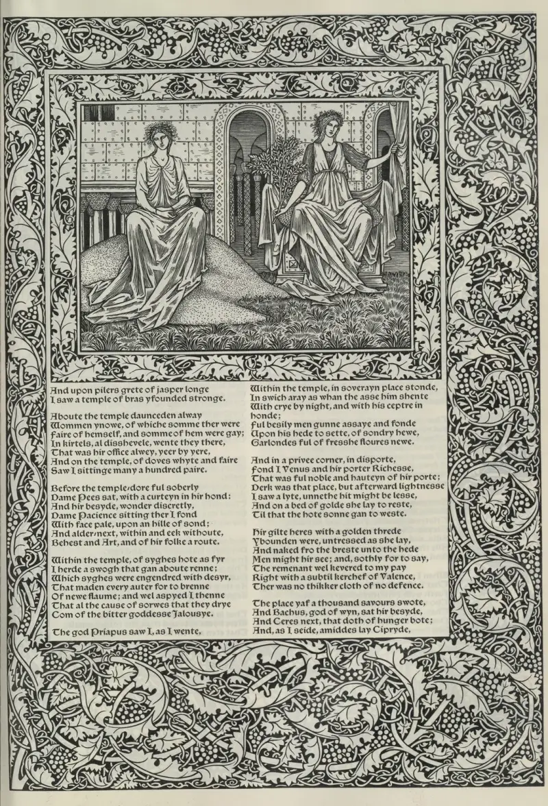 Geoffrey Chaucers verk, plansch 52 av Sir Edward Coley Burne-Jones