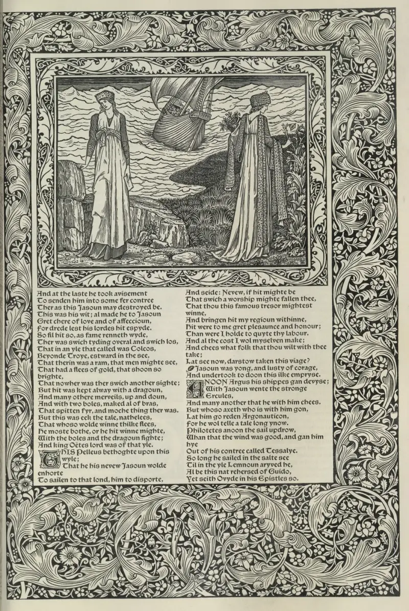 Die Werke von Geoffrey Chaucer, Tafel 63 von Sir Edward Coley Burne-Jones
