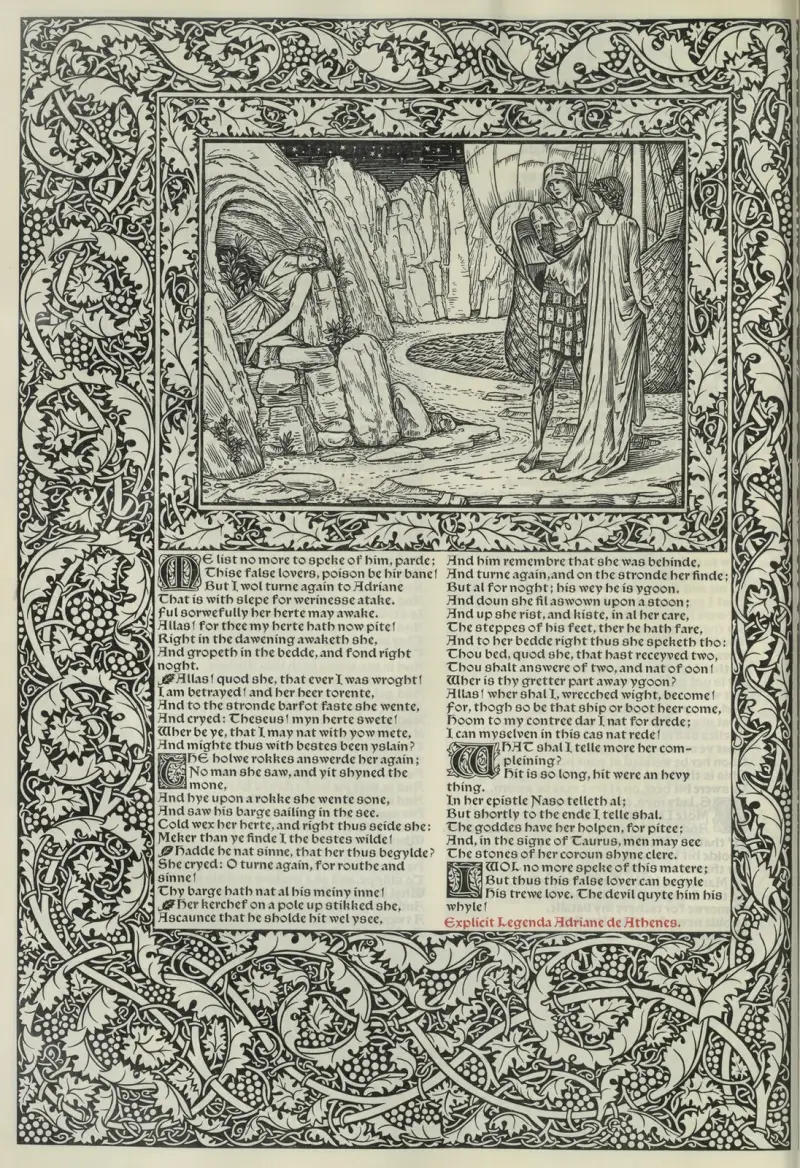 Geoffrey Chaucers verk, plansch 67 av Sir Edward Coley Burne-Jones