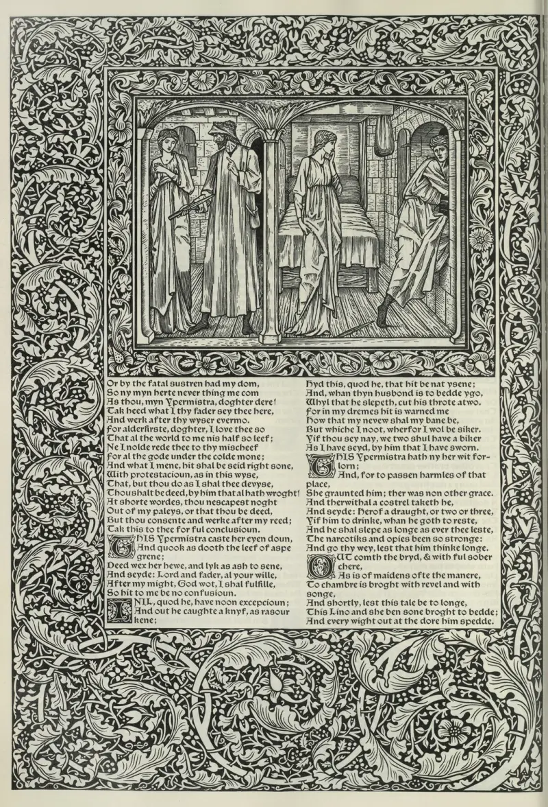 Die Werke von Geoffrey Chaucer, Tafel 70 von Sir Edward Coley Burne-Jones