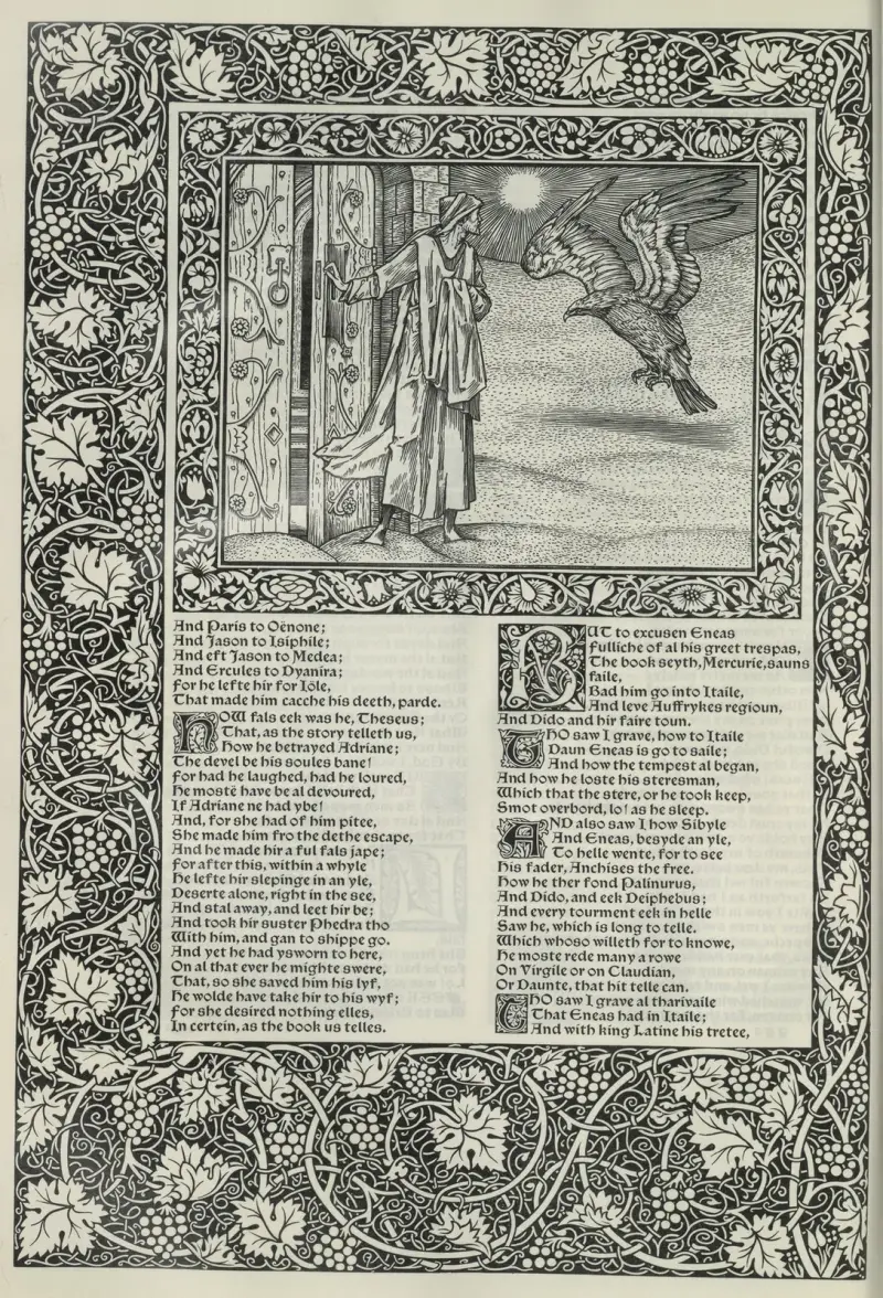 Geoffrey Chaucers verk, plansch 72 av Sir Edward Coley Burne-Jones