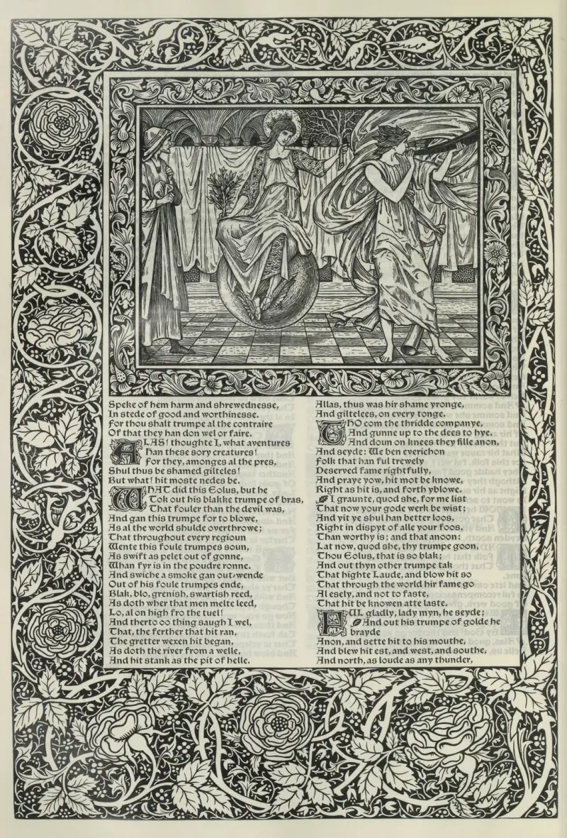 Geoffrey Chaucers verk, plansch 75 av Sir Edward Coley Burne-Jones