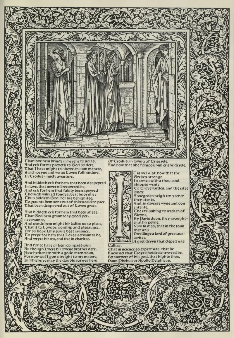 Geoffrey Chaucers verk, plansch 79 av Sir Edward Coley Burne-Jones