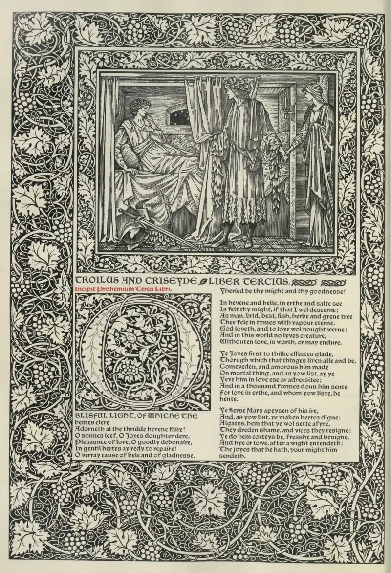Geoffrey Chaucers verk, plansch 82 av Sir Edward Coley Burne-Jones