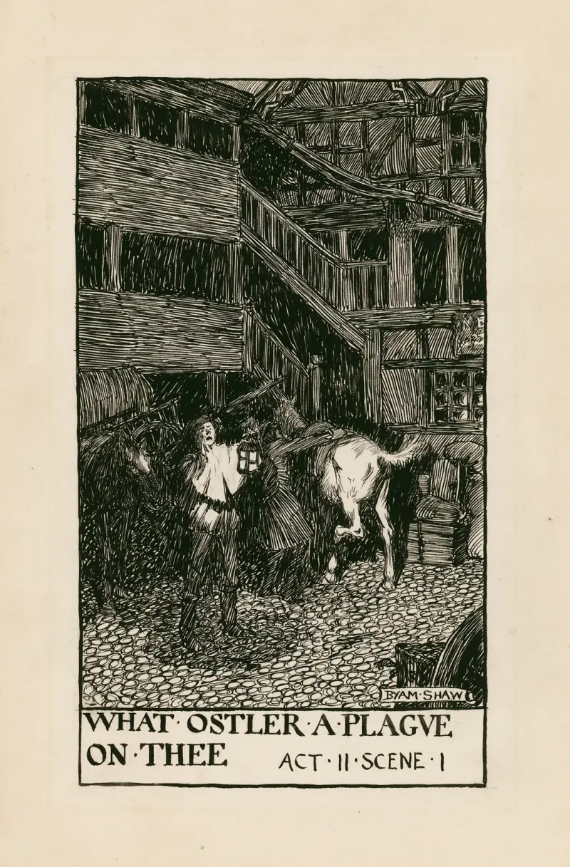 Henrik IV, del 1; Vilken stallknekt, pest över dig, akt II scen I av Byam Shaw