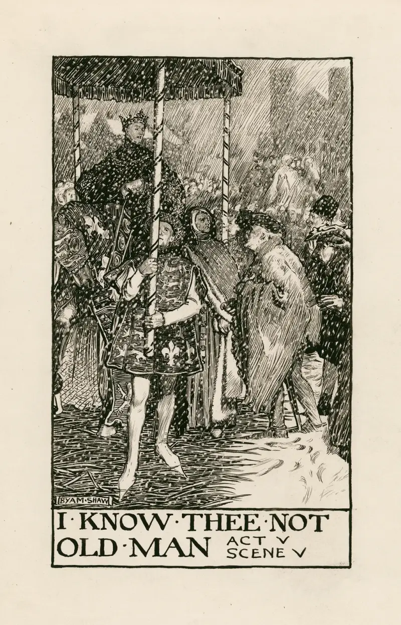 Henrik IV, del 2; Jag känner dig inte, gamle man, akt V scen V av Byam Shaw
