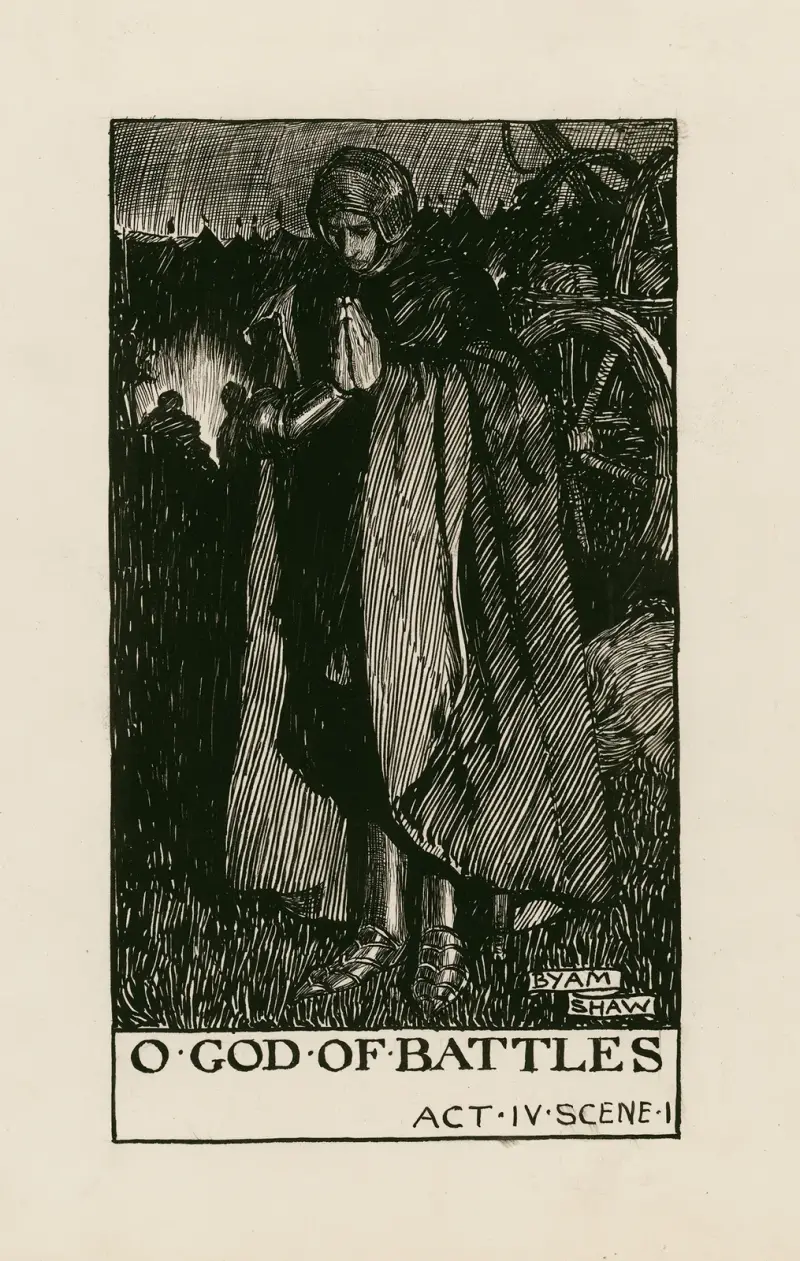 Kung Henrik V; O stridernas gud, akt IV scen I av Byam Shaw