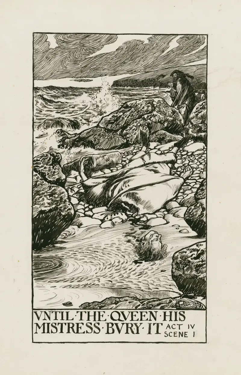 Heinrich VI., Teil 2; Bis die Königin, seine Herrin, es begräbt, Akt IV, Szene I von Byam Shaw