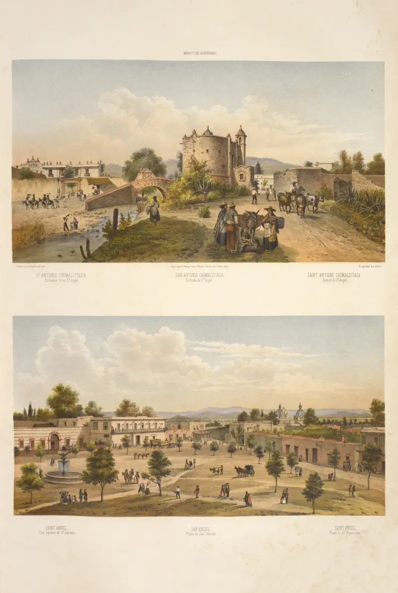 St. Antonio Chimalistaca, Eingang von St. Angel; San Angel, Plaza de San Jacinto von C. Castro