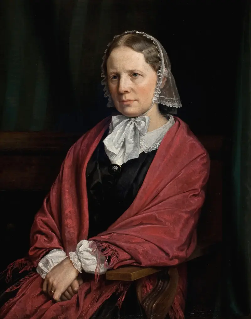 Amalie Elisabeth Freund, född von Würden. Skulptören H. E. Freunds hustru av P. C. Skovgaard