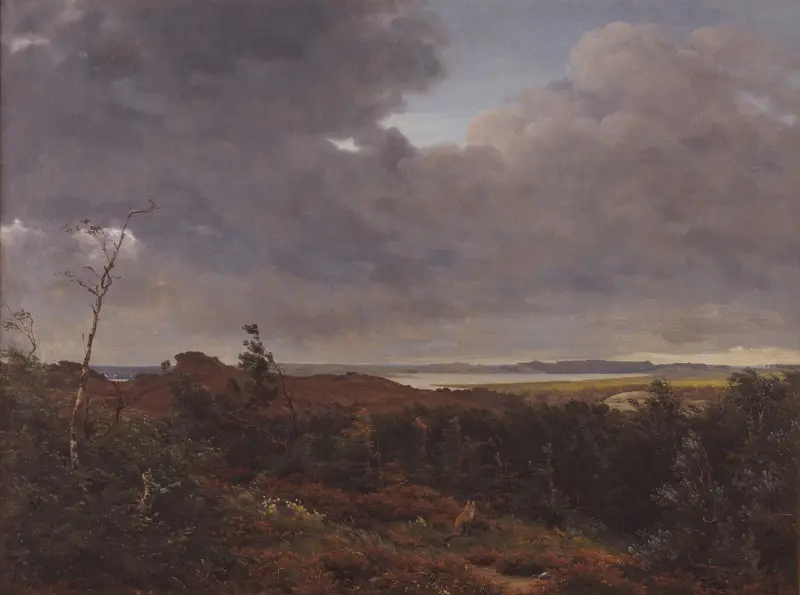 Utsikt över Frederiksværk från Tisvilde skog, norra Själland av P. C. Skovgaard