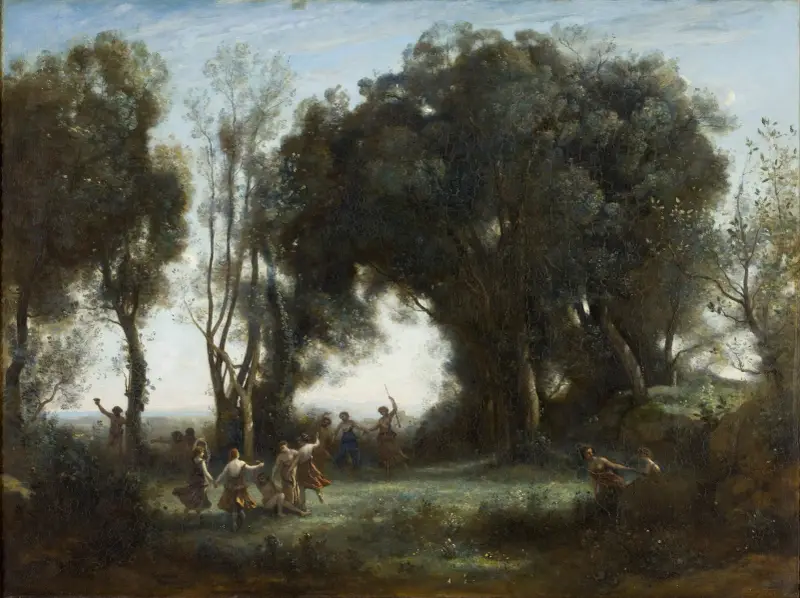 En morgon. Nymfernas dans av Jean-Baptiste-Camille Corot