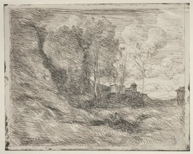 Ett minne från Ostia av Jean-Baptiste-Camille Corot