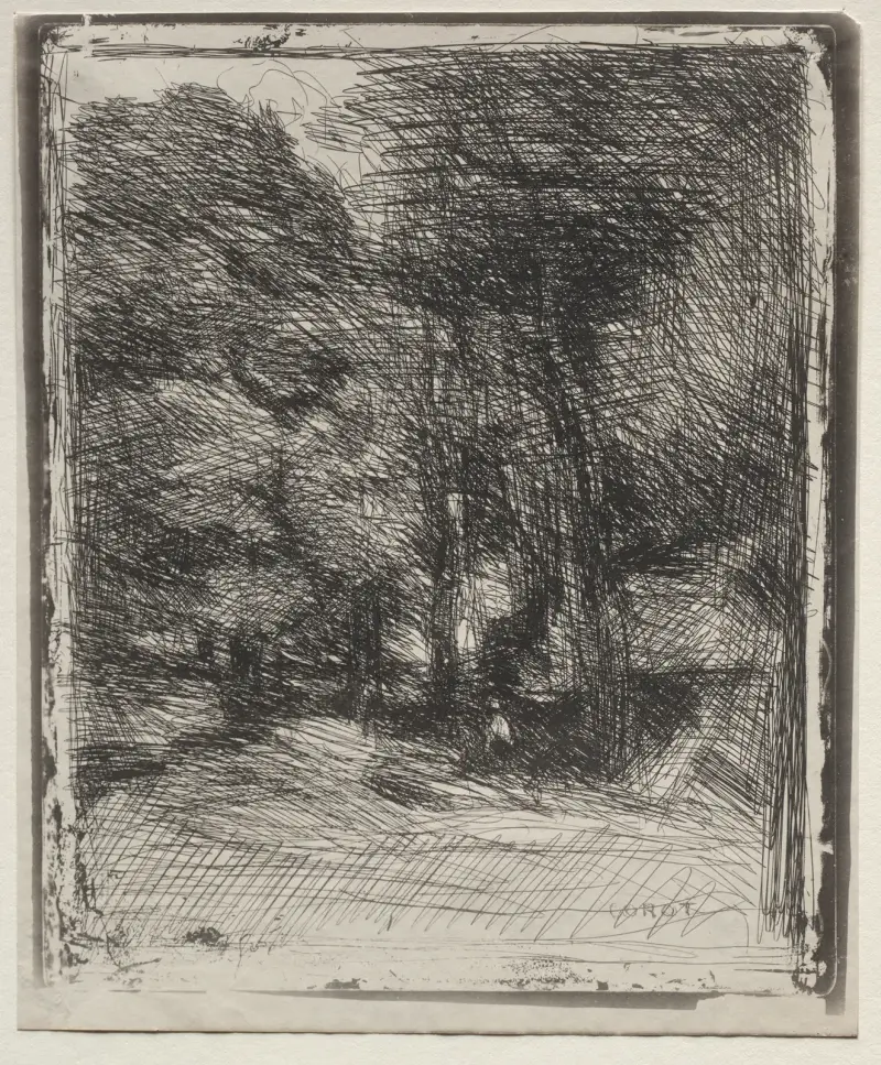 Eine Erinnerung an Bas-Bréau von Jean-Baptiste-Camille Corot