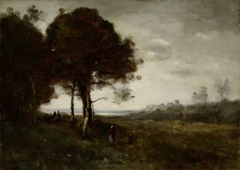A Torrent at Romagnes av Jean-Baptiste-Camille Corot