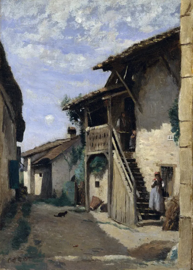 En bygata – Dardagny av Jean-Baptiste-Camille Corot