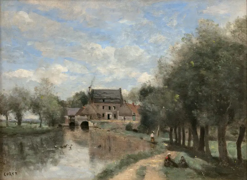 Arleux-du-Nord; Młyn Drocourt nad Sensée, Jean-Baptiste-Camille Corot