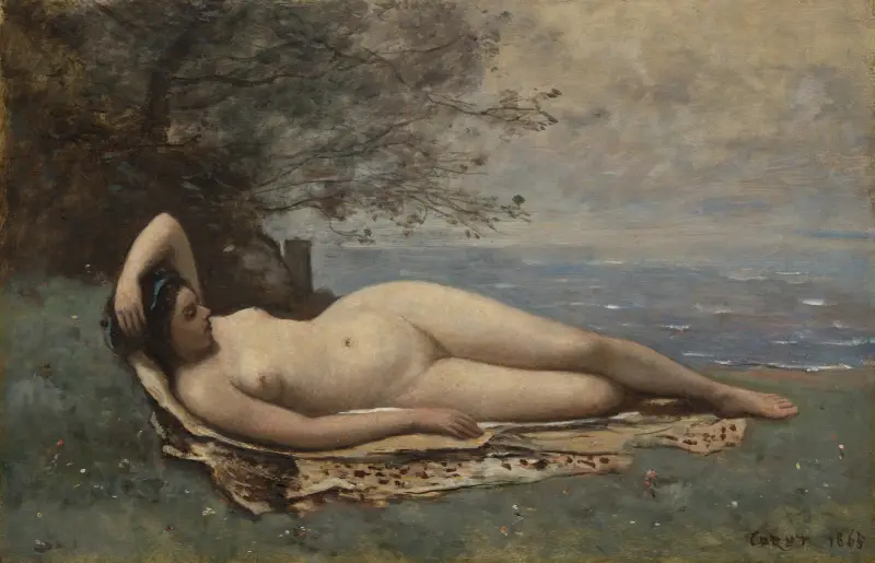 Bacchantin am Meer von Jean-Baptiste-Camille Corot