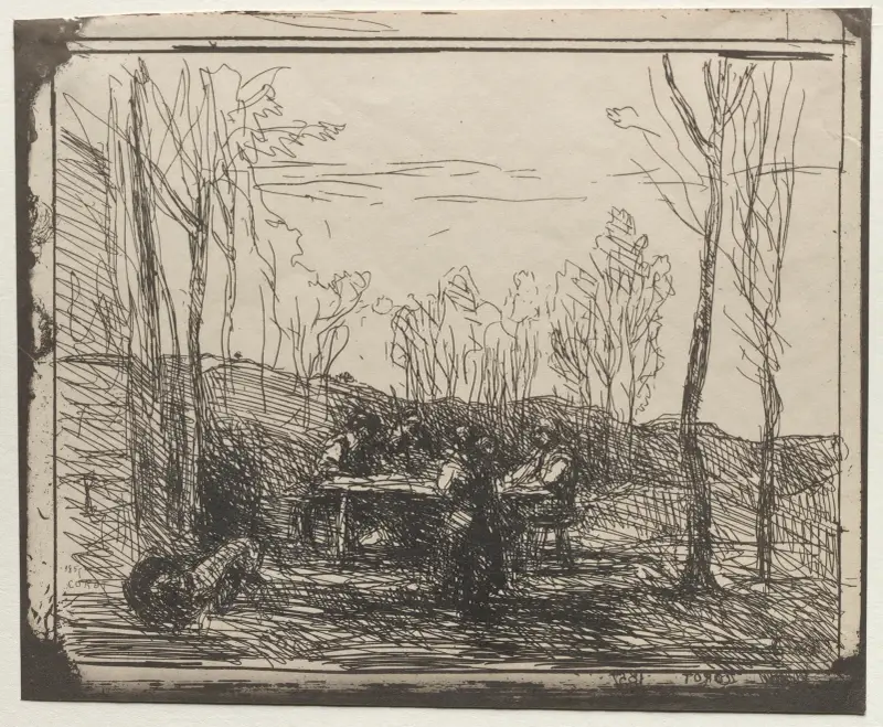 Breakfast in a Glade av Jean-Baptiste-Camille Corot