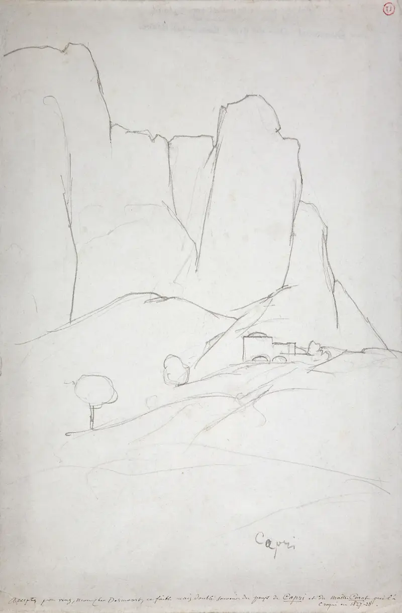 Capri av Jean-Baptiste-Camille Corot