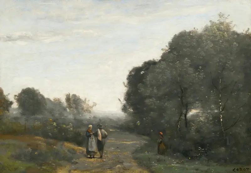 Chaville, en vårmorgon av Jean-Baptiste-Camille Corot