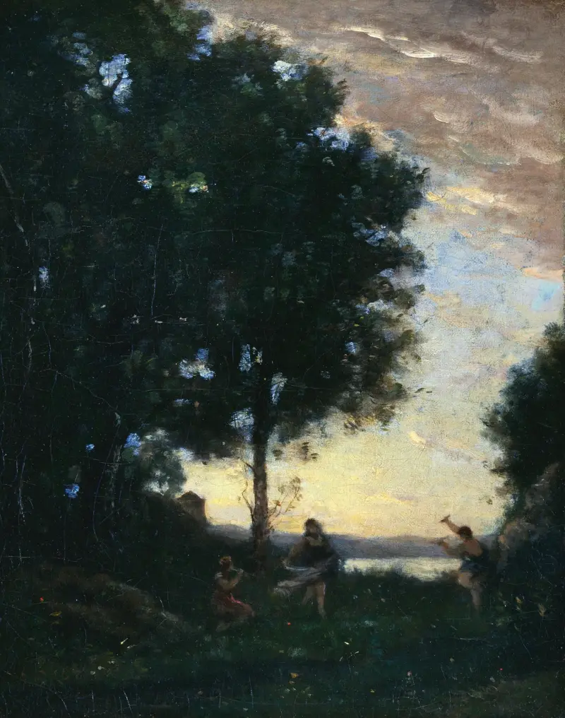 Dansande fauner och nymfer av Jean-Baptiste-Camille Corot