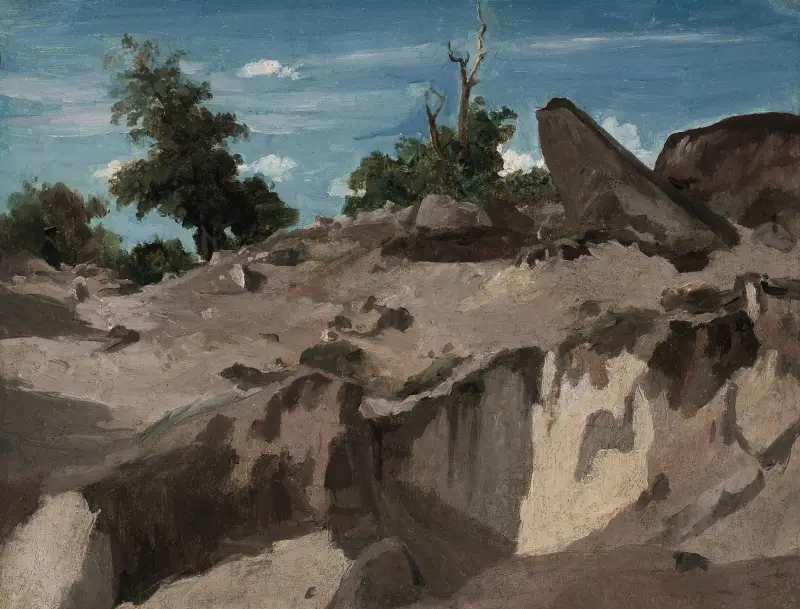 Fontainebleauskogen – På den brända platån av Jean-Baptiste-Camille Corot