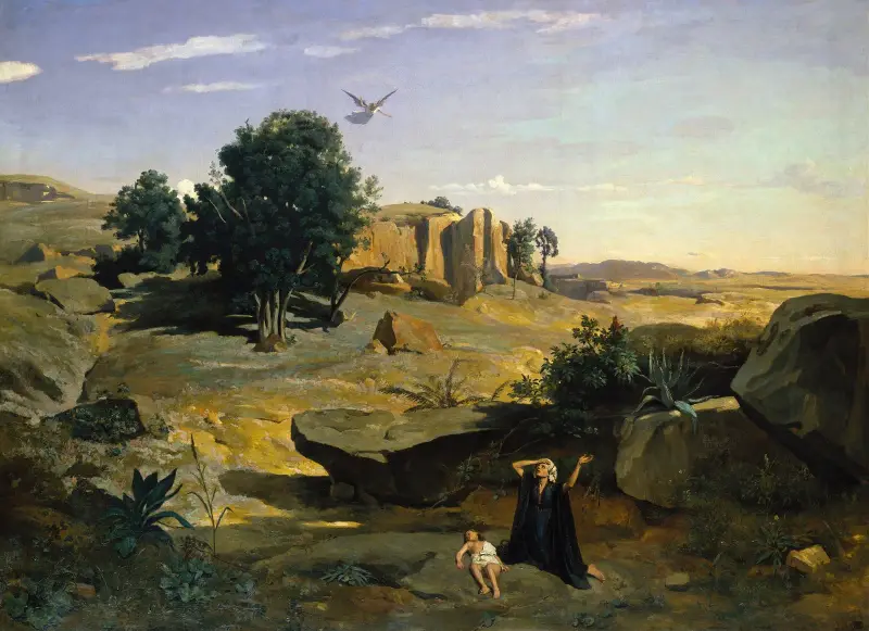 Hagar in der Wüste von Jean-Baptiste-Camille Corot